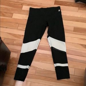 black and white pants with PINK  logo